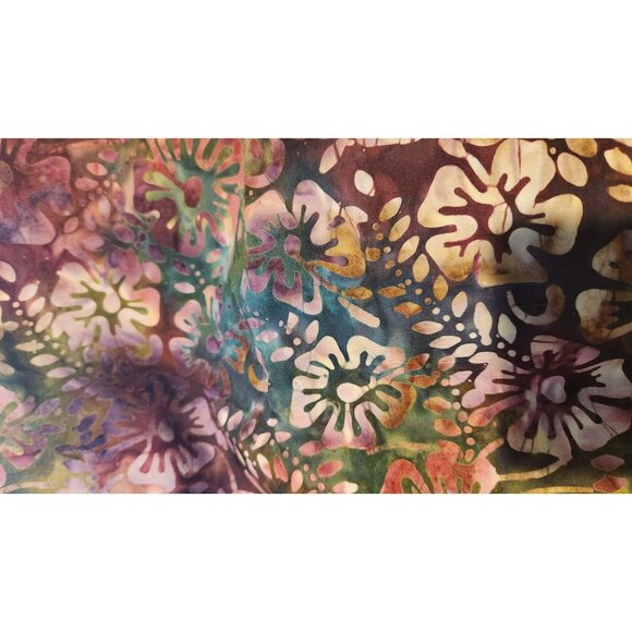 Material Cotton Tie Dye Back ground Flowers 38" x 44" Crafting Clothes Sewing Qu - Picture 1 of 6